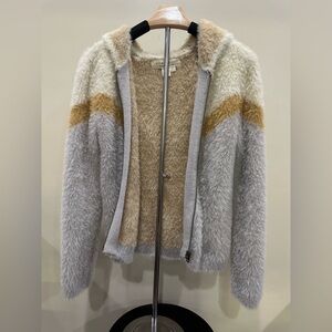 Saltwater LUXE Fuzzy Jacket in Cream, Tan, and Gray